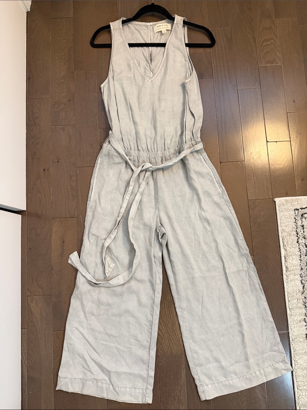 cloth & stone Light Green (sage) Sleeveless Wide-Leg Jumpsuit w/Tie Waist NWOT